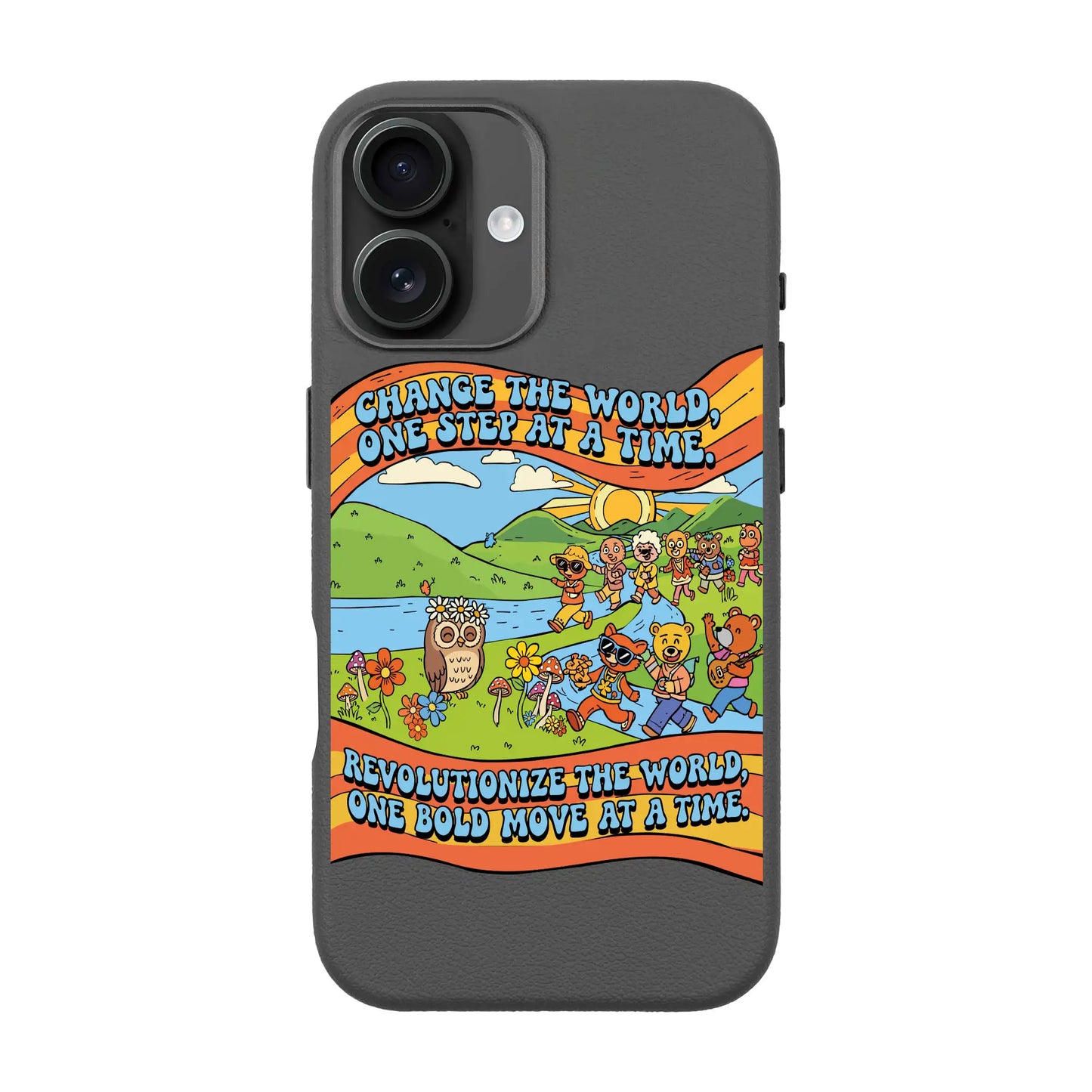 CHANGE THE WORLD-iPhone 16 Leather Premium Kılıf MagSafe Özellikli