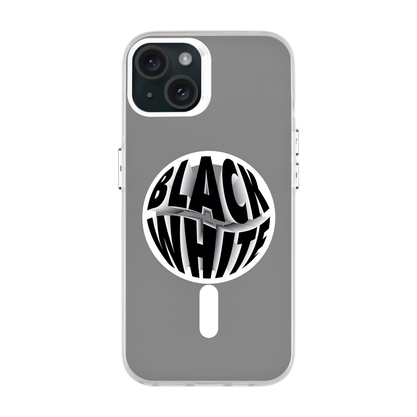 BLACK WHITE-iPhone 15 Plus Hold Kılıf MagSafe Özellikli