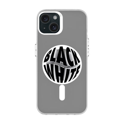 BLACK WHITE-iPhone 15 Plus Hold Kılıf MagSafe Özellikli