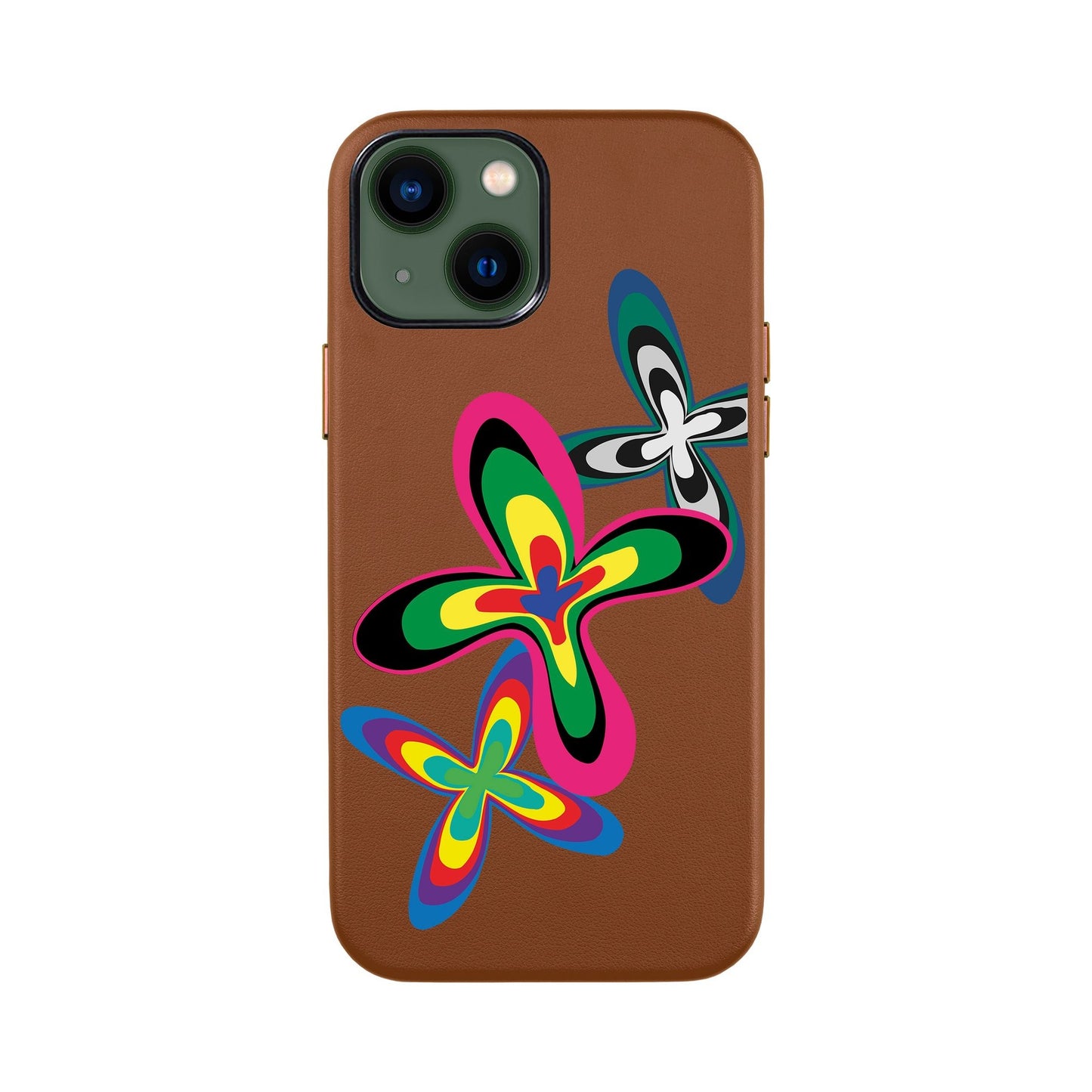 COLOR FLOWER-iPhone 14 Leather Kılıf