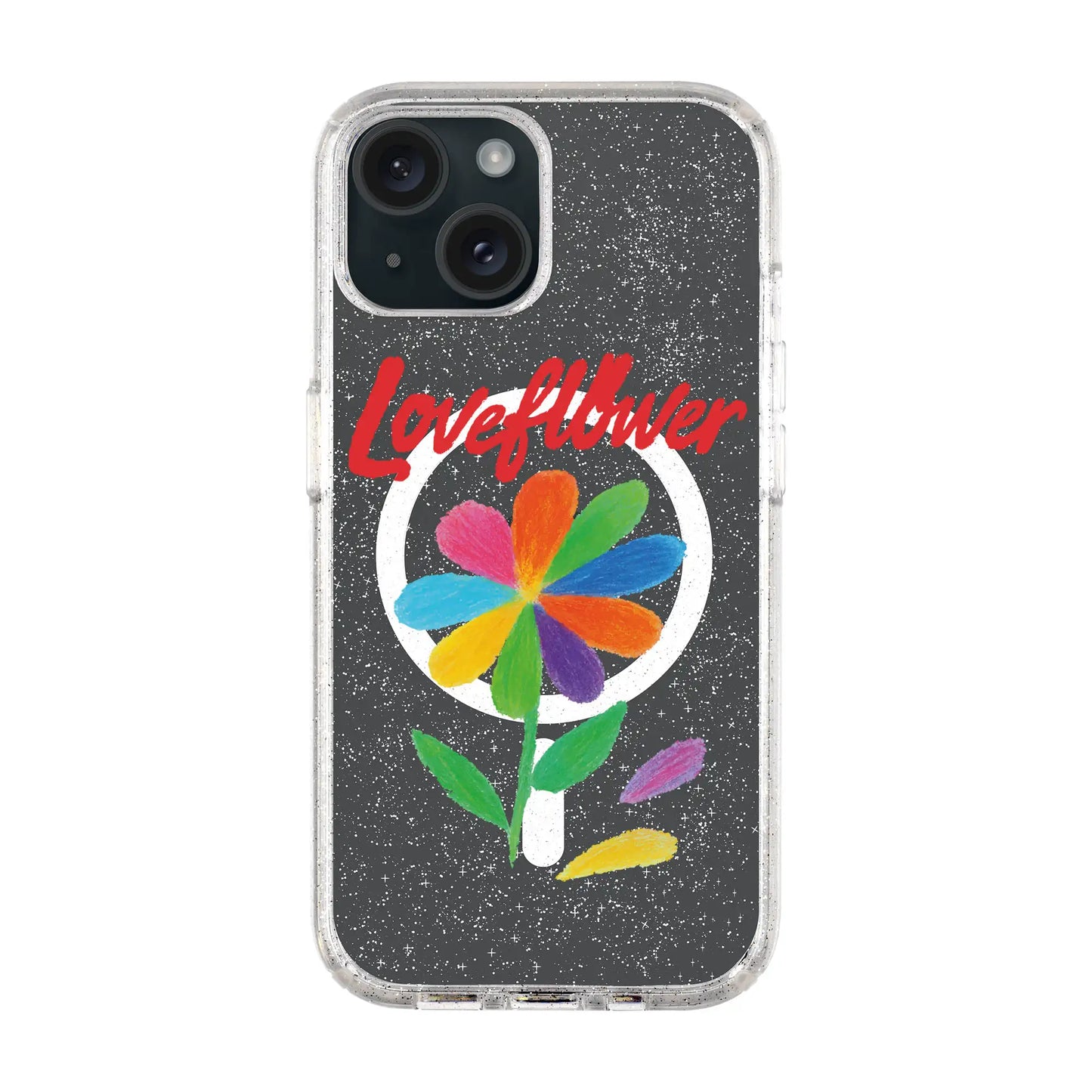 LOVE FLOWER-iPhone 15 Shiny Kılıf MagSafe Özellikli