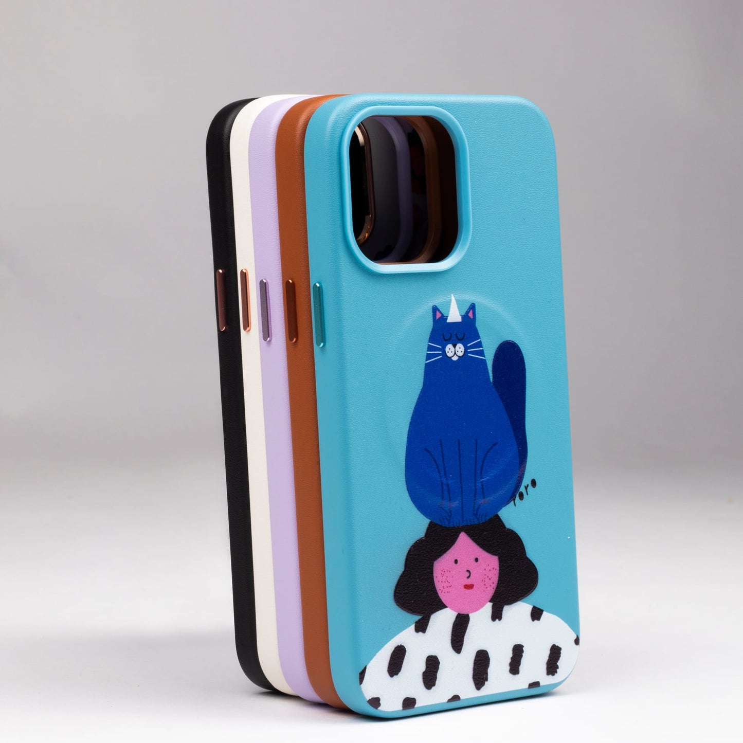 NAUGHTY CAT-iPhone 14 Pro Max Leather Kılıf MagSafe Özellikli