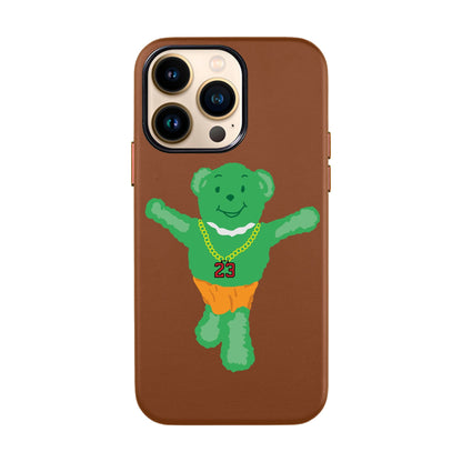 GREEN BEAR-iPhone 13 Pro Leather Kılıf