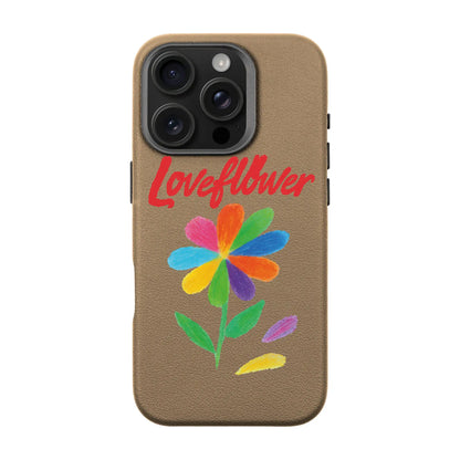 LOVE FLOWER-iPhone 16 Pro Leather Premium Kılıf MagSafe Özellikli