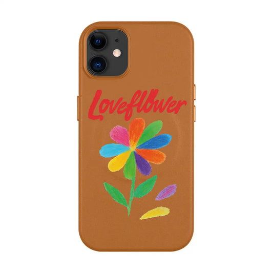 LOVE FLOWER-iPhone 11 Leather Kılıf MagSafe Özellikli