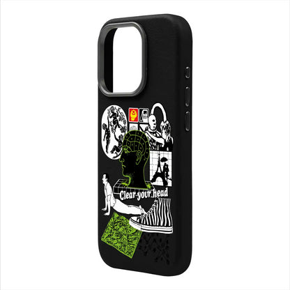 CLEAR YOUR HEAD-iPhone 16 Pro Max Leather Premium Kılıf MagSafe Özellikli
