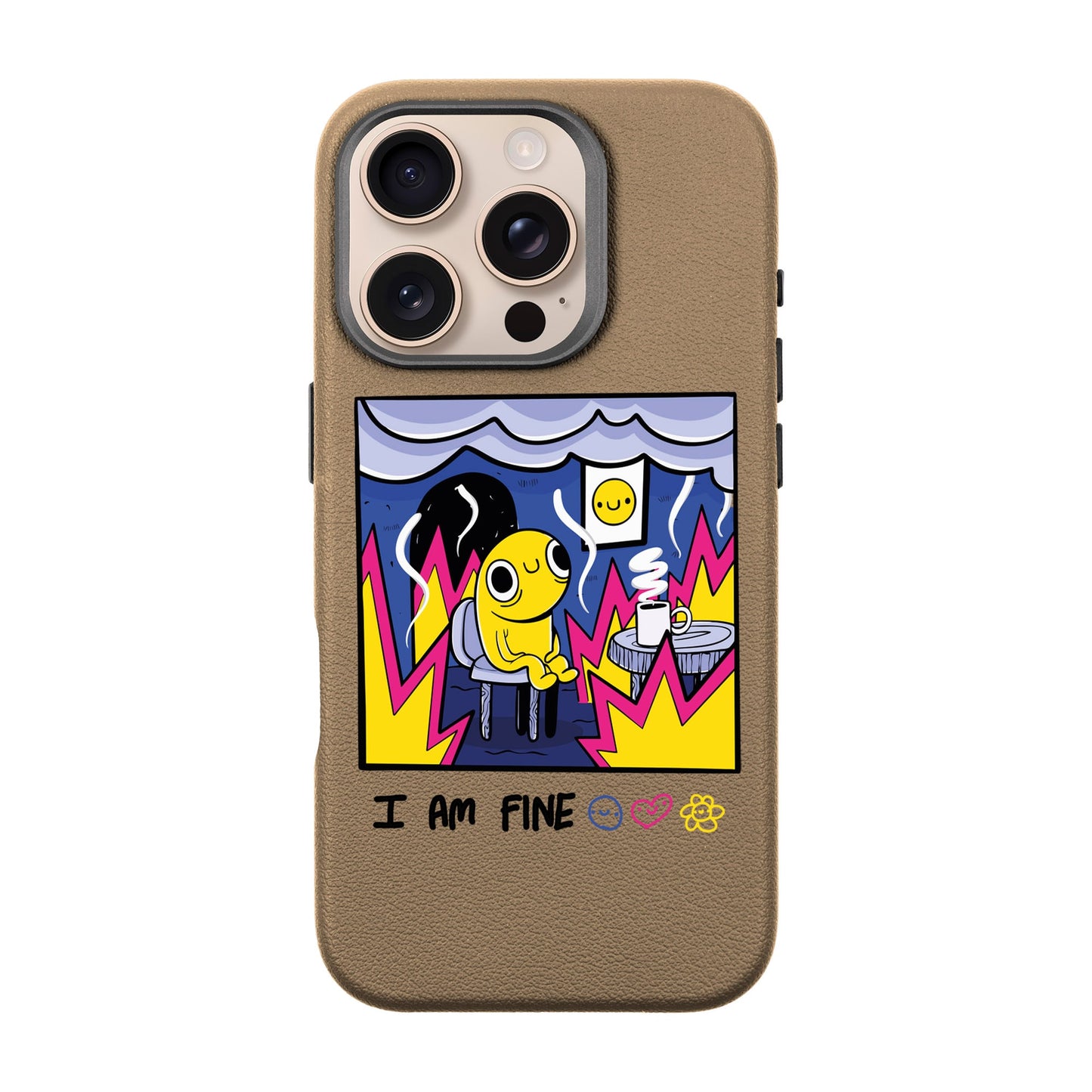 I AM FINE-iPhone 16 Pro Leather Premium Kılıf MagSafe Özellikli