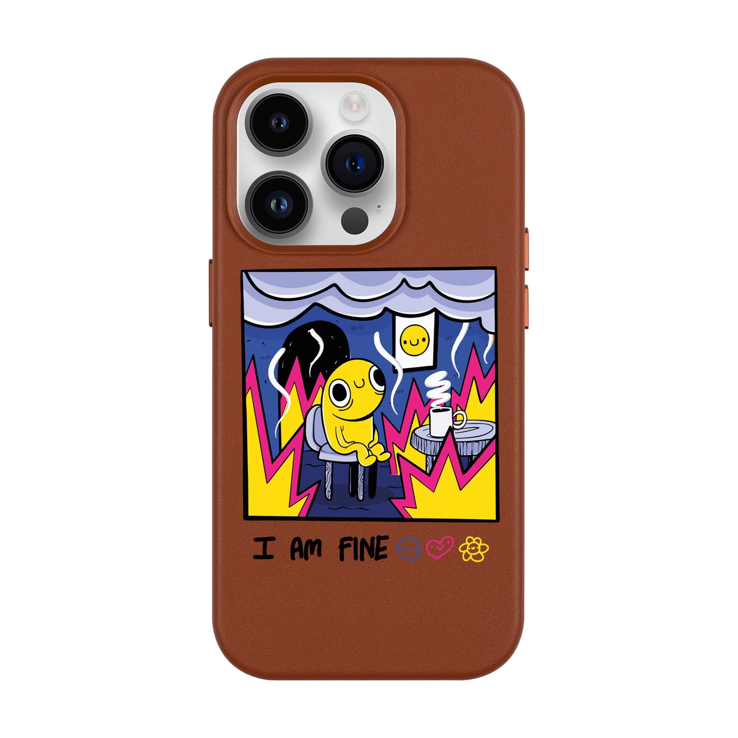I AM FINE-Leather Kılıf MagSafe Özellikli - iPhone 14 Pro