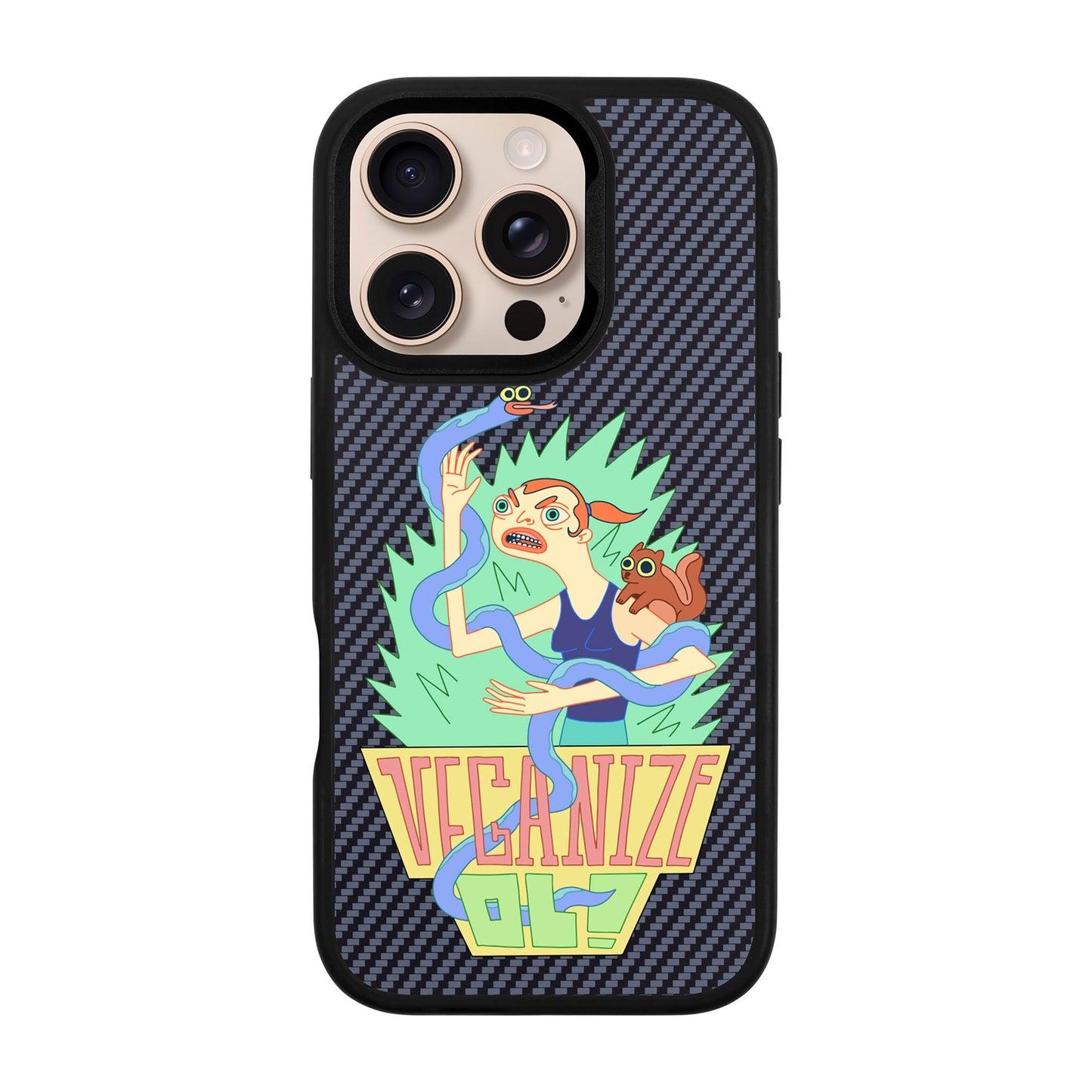 VEGANİZE-iPhone 16 Pro Plaid Kılıf MagSafe Özellikli