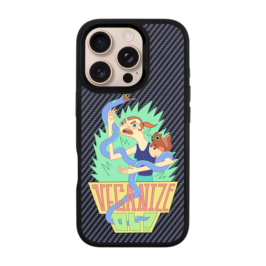 VEGANİZE-iPhone 16 Pro Plaid Kılıf MagSafe Özellikli