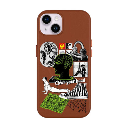 CLEAR YOUR HEAD-iPhone 14 Plus Leather Kılıf MagSafe Özellikli
