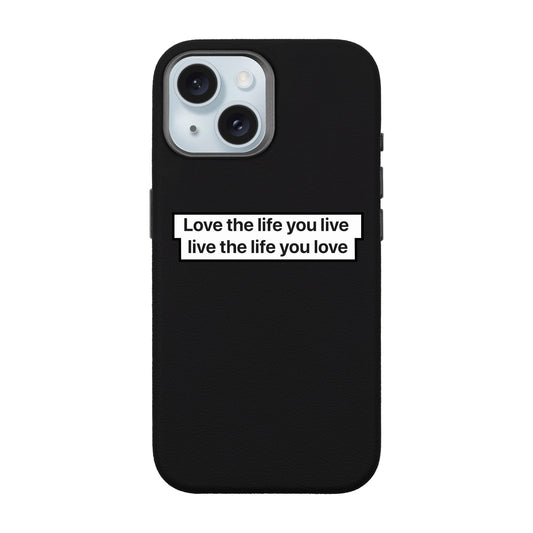 LOVE THE LIFE-iPhone 15 Leather Premium Kılıf MagSafe Özellikli