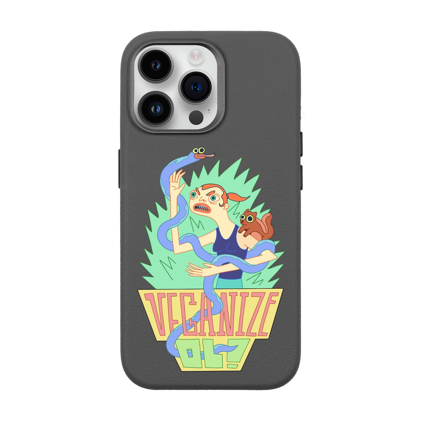 VEGANİZE-iPhone 14 Pro Max Leather Premium Kılıf MagSafe Özellikli
