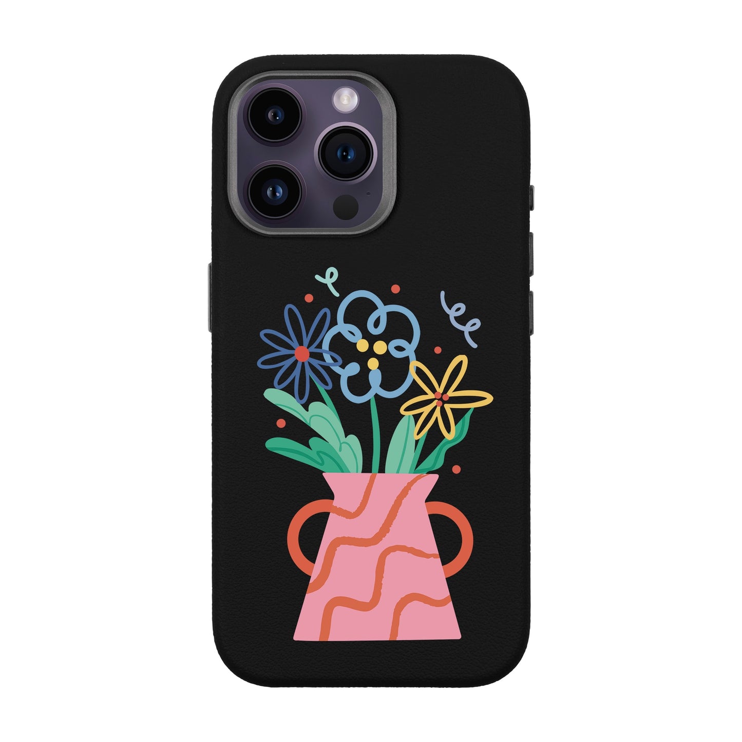 PINK VASE-iPhone 14 Pro Max Leather Premium Kılıf MagSafe Özellikli