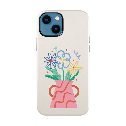 PINK VASE-iPhone 14 Leather Kılıf