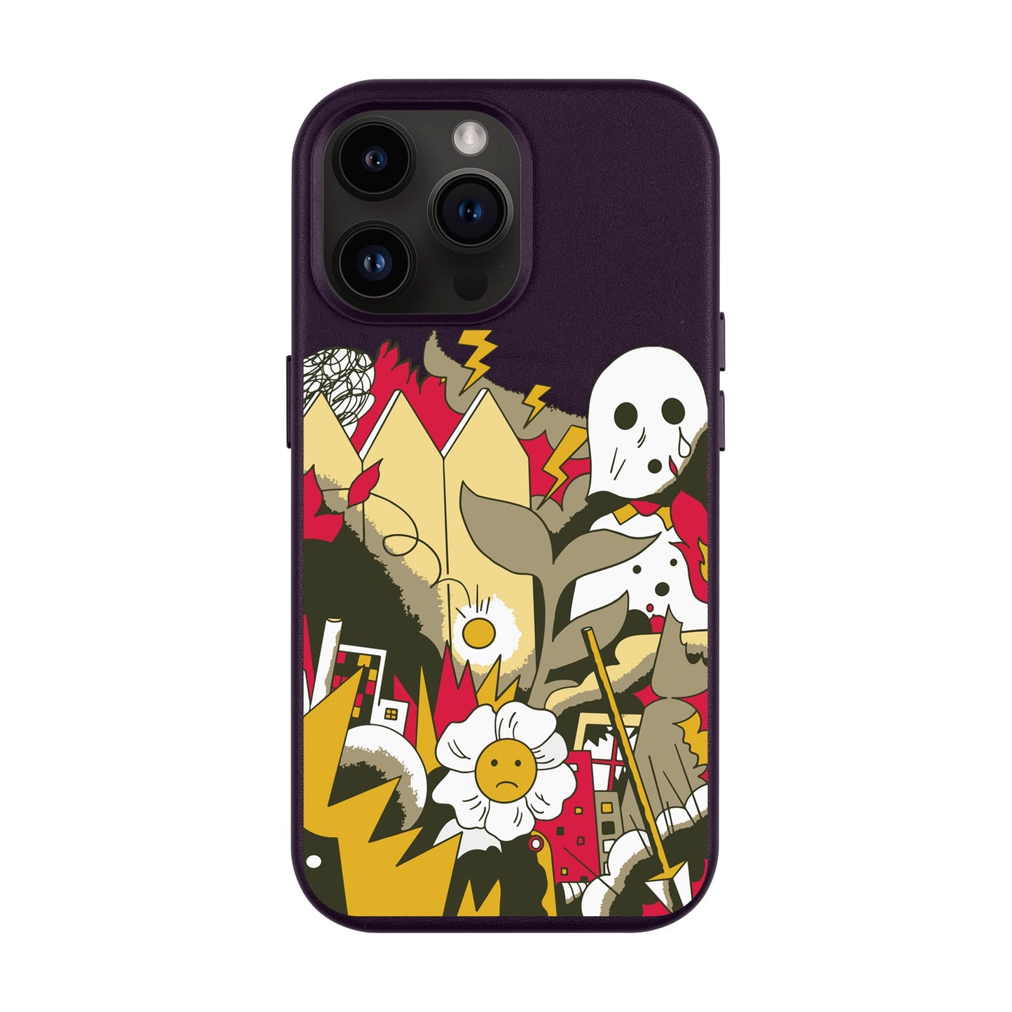 EVERYTHING IS BURNING-iPhone 14 Pro Max Leather Kılıf MagSafe Özellikli