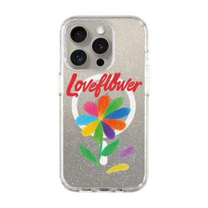 LOVE FLOWER-iPhone 15 Pro Shiny Kılıf MagSafe Özellikli