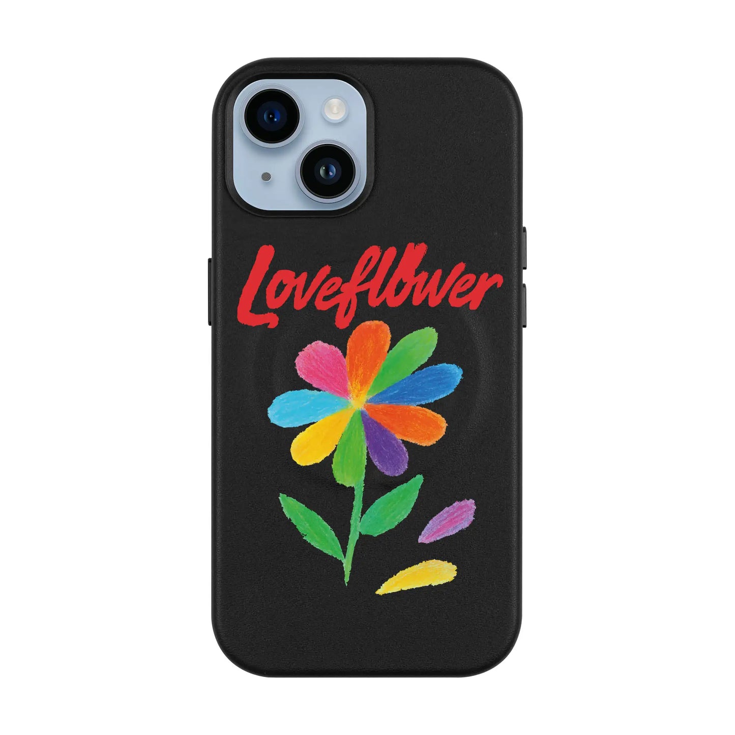 LOVE FLOWER-iPhone 14 Leather Kılıf MagSafe Özellikli