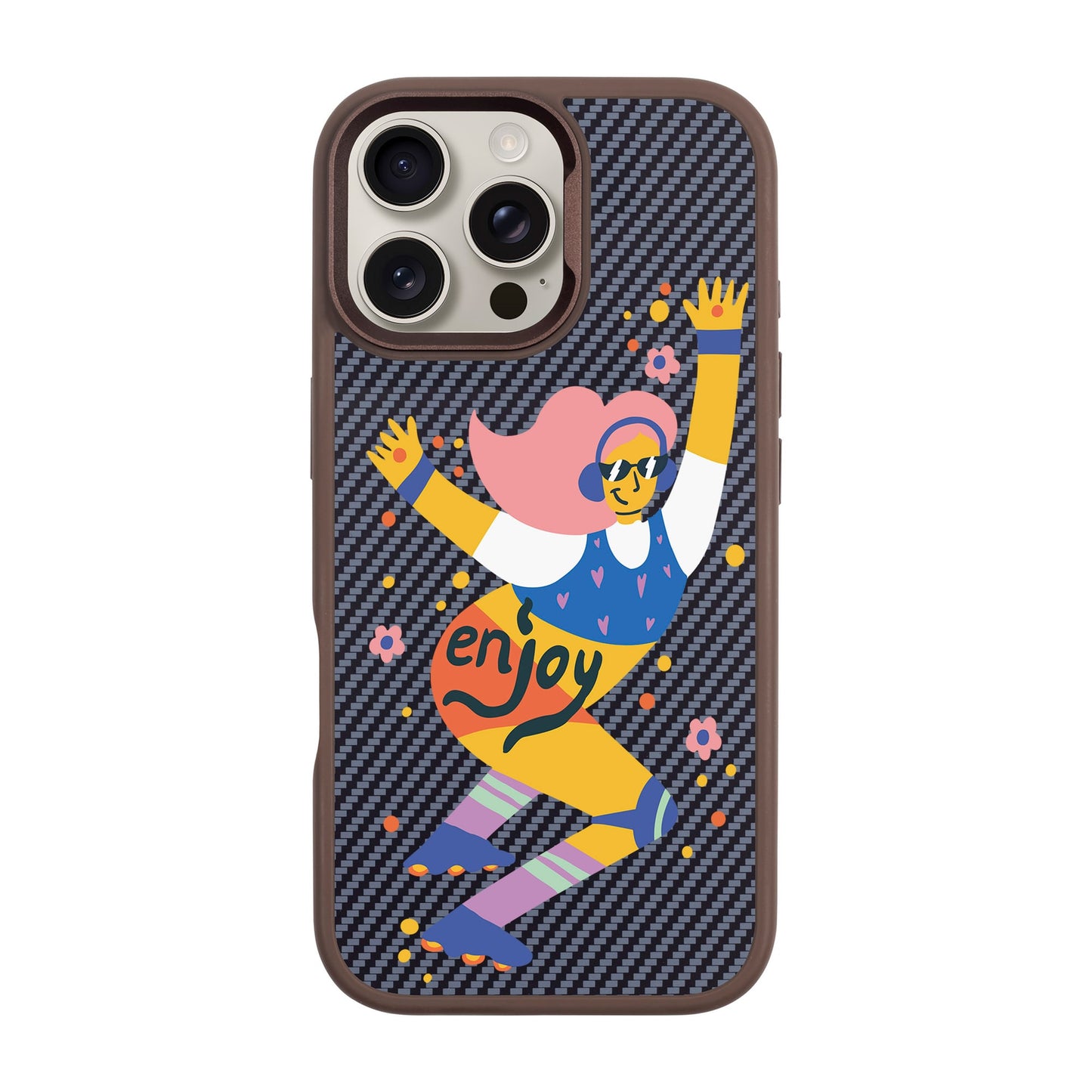 ENJOY-iPhone 16 Pro Max Plaid Kılıf MagSafe Özellikli