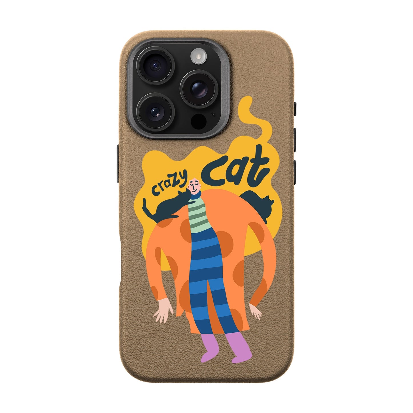 CRAZY CAT-iPhone 16 Pro Leather Premium Kılıf MagSafe Özellikli