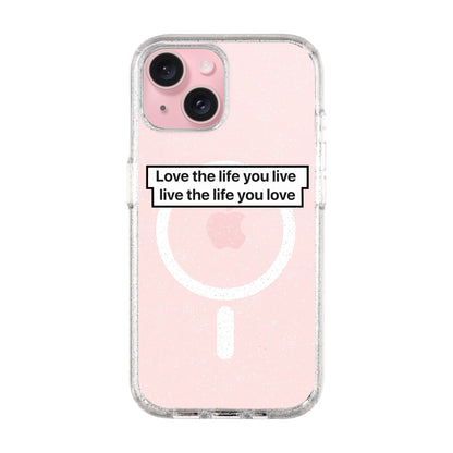 LOVE THE LIFE-iPhone 15 Plus Shiny Kılıf MagSafe Özellikli