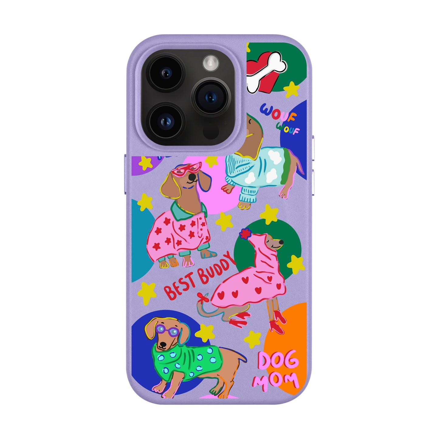 DOG MOM-iPhone 14 Pro Leather Kılıf MagSafe Özellikli