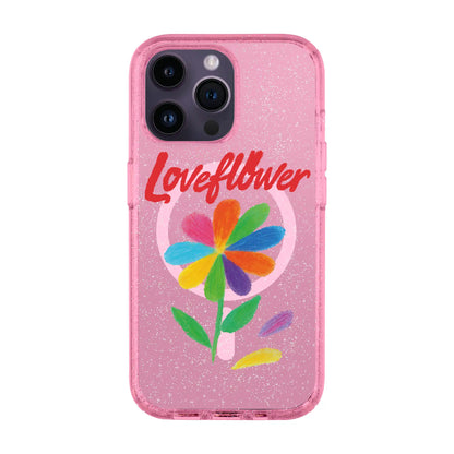 LOVE FLOWER-iPhone 14 Pro Max Shiny Kılıf MagSafe Özellikli