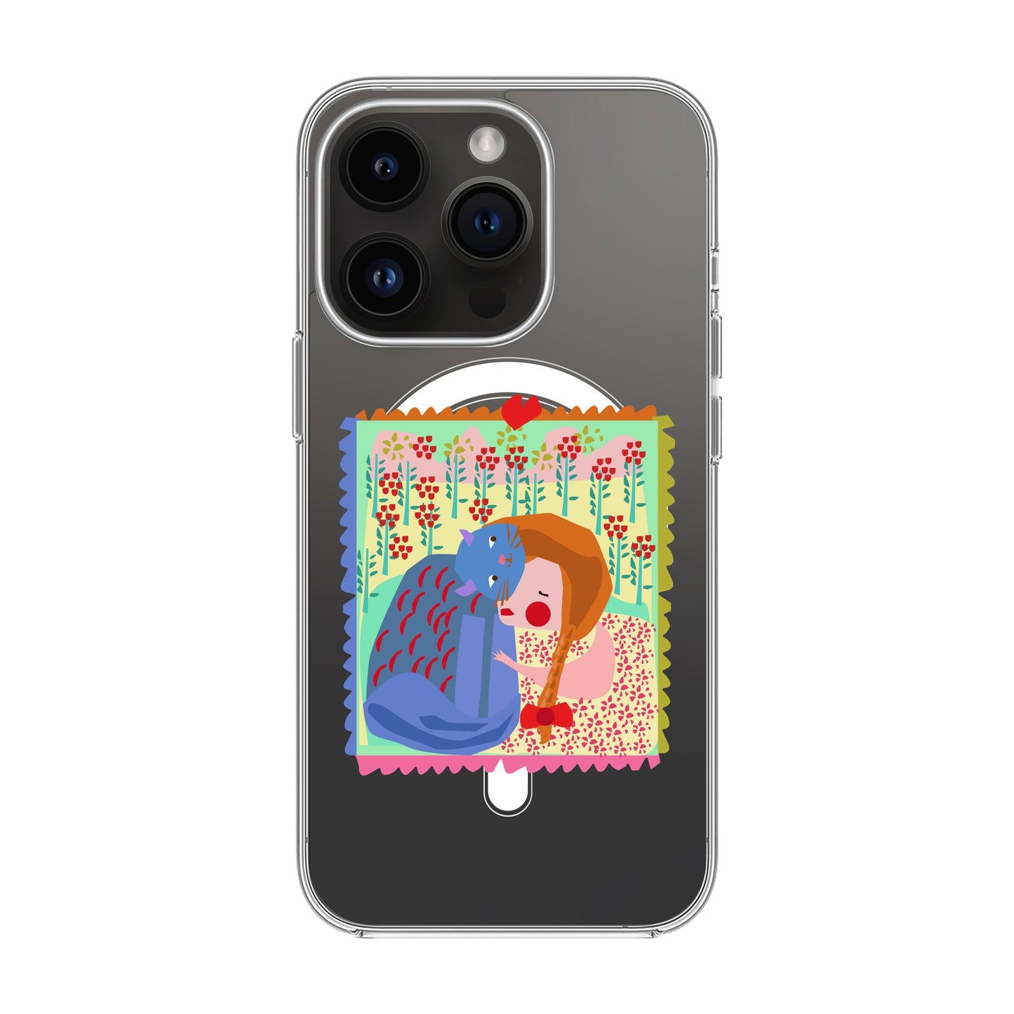 KEDİ POSTA PULU-iPhone 11 Pro Max Solid Kılıf MagSafe Özellikli