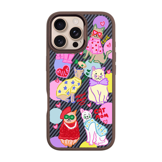 CAT MOM-iPhone 16 Pro Max Plaid Kılıf MagSafe Özellikli