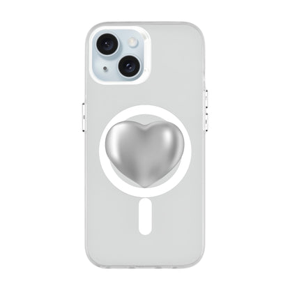 SILVER HEART-iPhone 15 Hold Kılıf MagSafe Özellikli