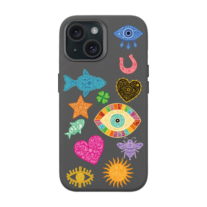 CHARMS BY BERRİN ÖZKAN-iPhone 15 Leather Premium Kılıf MagSafe Özellikli