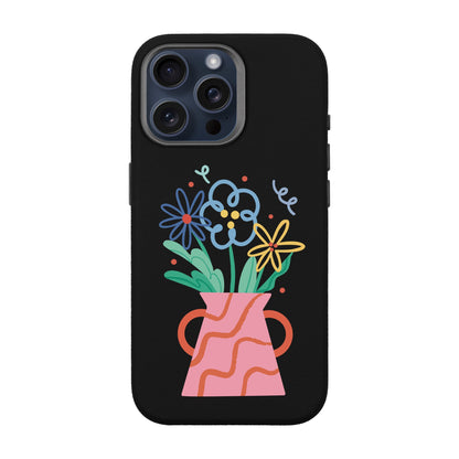 PINK VASE-iPhone 15 Pro Max Leather Premium Kılıf MagSafe Özellikli