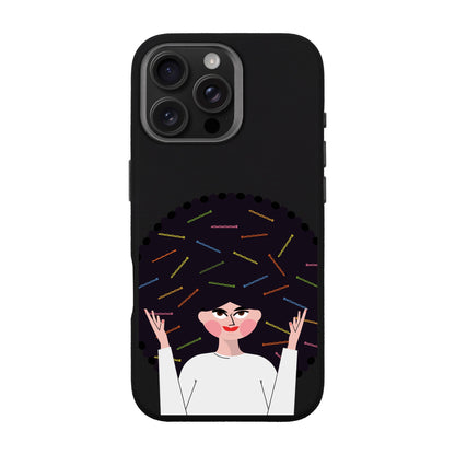 TANGLES OF HAPPINESS-iPhone 16 Pro Max Leather Premium Kılıf MagSafe Özellikli