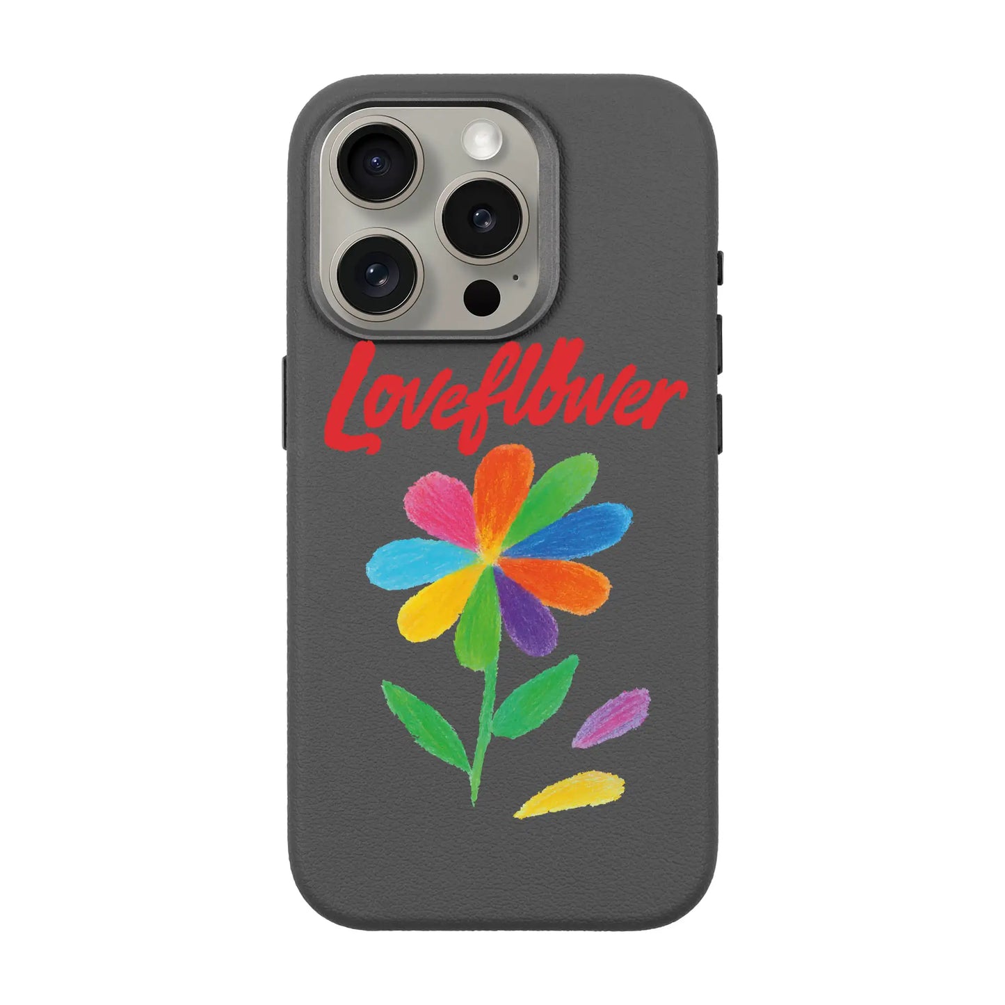LOVE FLOWER-iPhone 15 Pro Leather Premium Kılıf MagSafe Özellikli