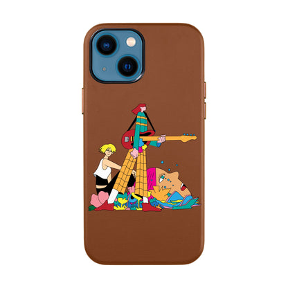 HER BAND-iPhone 14 Leather Kılıf