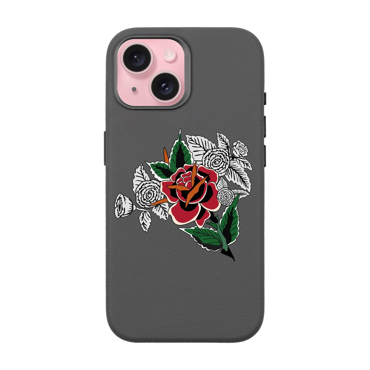 DRY ROSE-iPhone 15 Leather Premium Kılıf MagSafe Özellikli