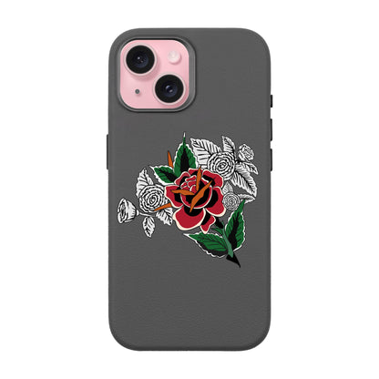 DRY ROSE-iPhone 15 Leather Premium Kılıf MagSafe Özellikli