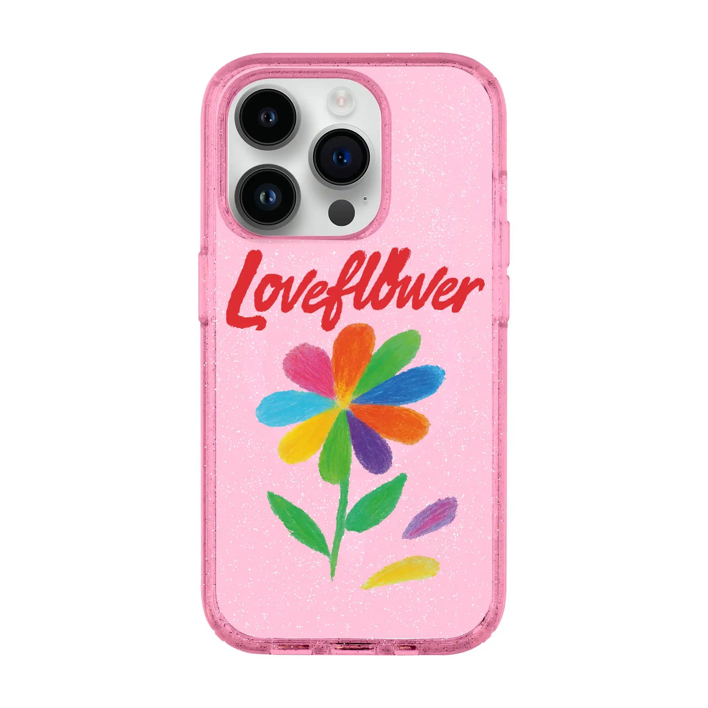 LOVE FLOWER-iPhone 14 Pro Shiny Kılıf MagSafe Özellikli