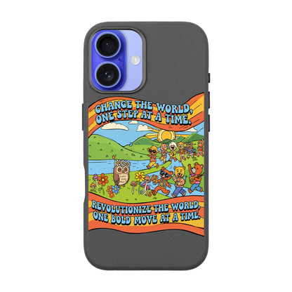 CHANGE THE WORLD-iPhone 16 Plus Leather Premium Kılıf MagSafe Özellikli