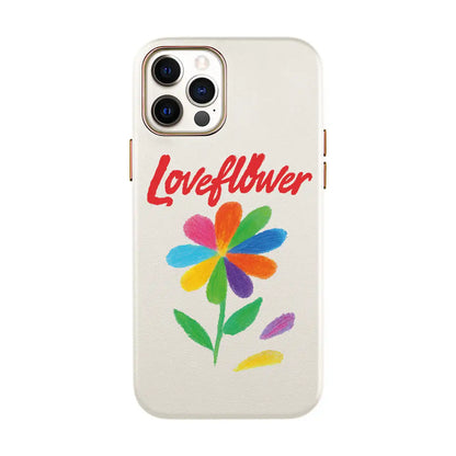 LOVE FLOWER-iPhone 7 Plus / 8 Plus Leather Kılıf