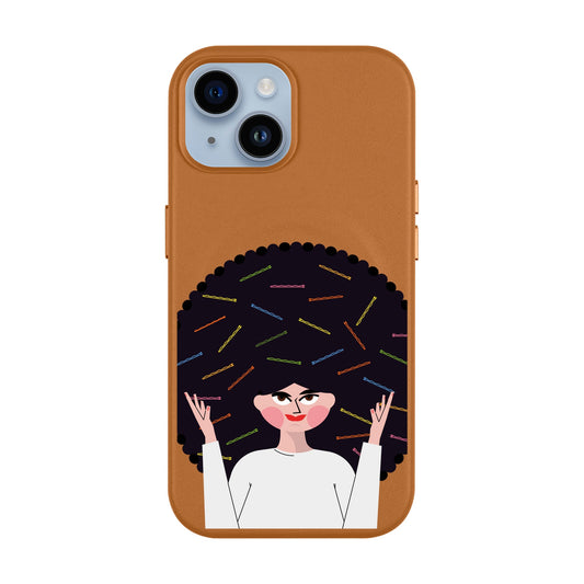 TANGLES OF HAPPINESS-Leather Kılıf MagSafe Özellikli - iPhone 13