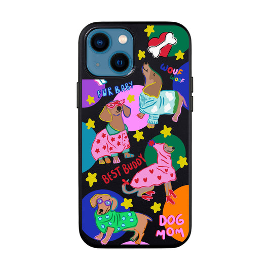 DOG MOM-iPhone 14 Leather Kılıf