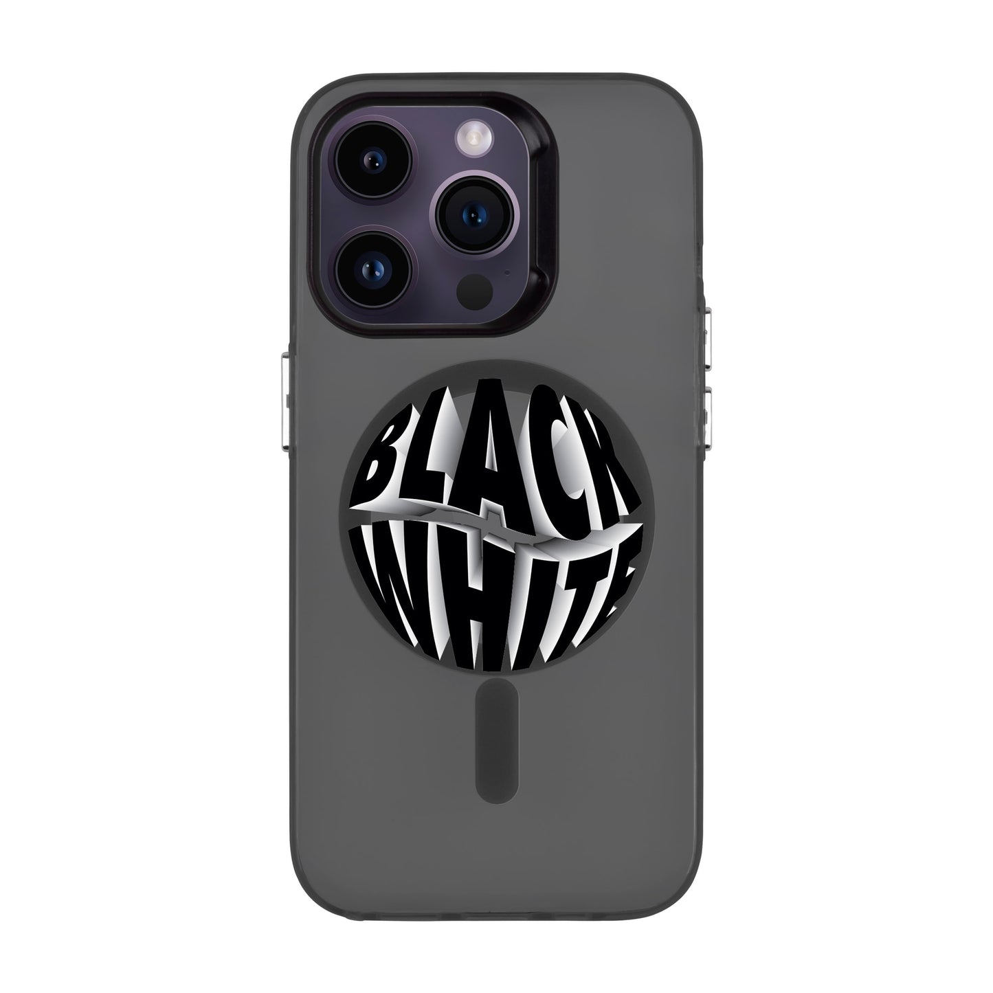 BLACK WHITE-iPhone 14 Pro Hold Kılıf MagSafe Özellikli