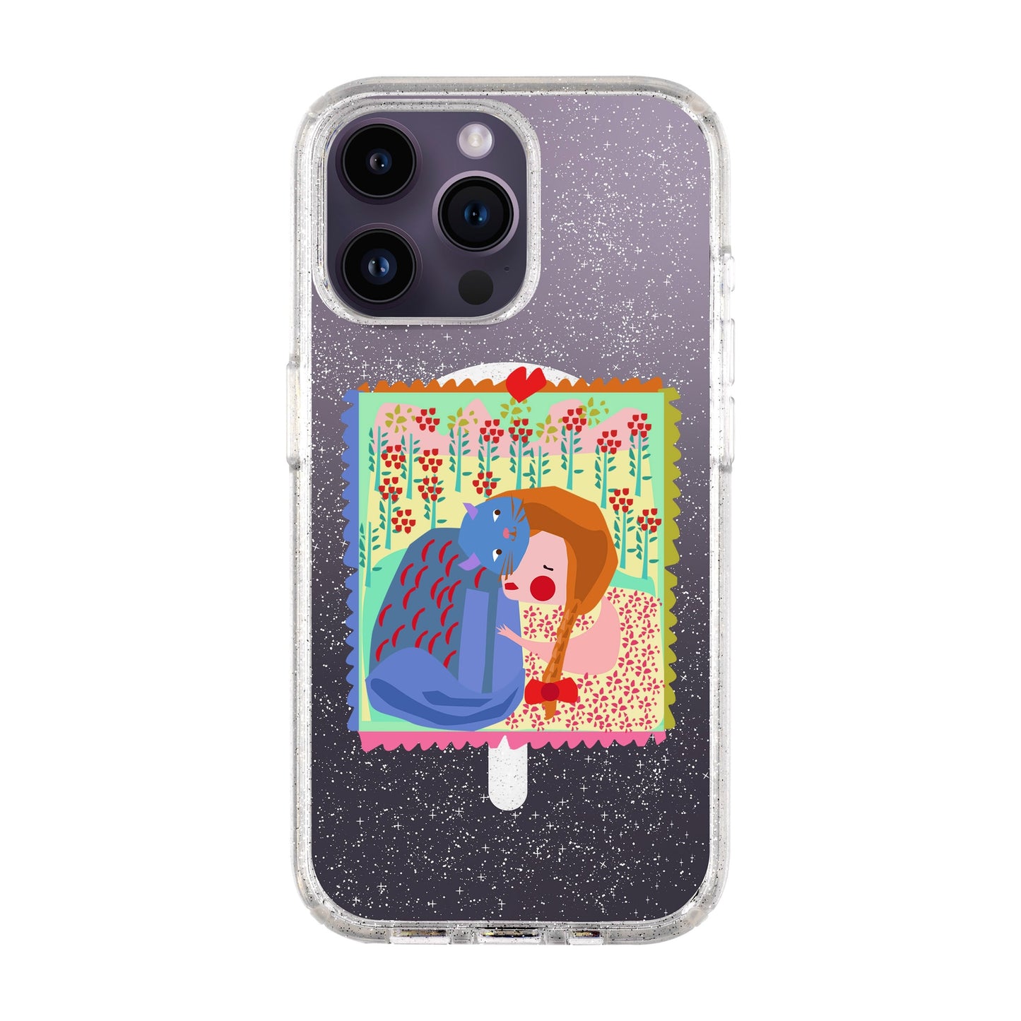KEDİ POSTA PULU-iPhone 14 Pro Max Shiny Kılıf MagSafe Özellikli