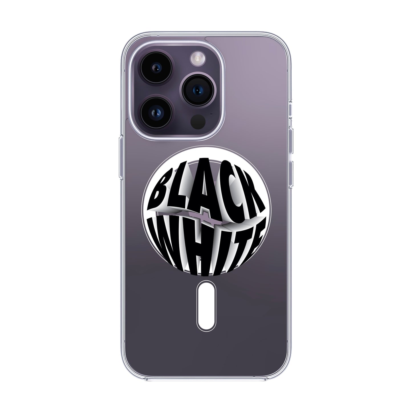 BLACK WHITE-Solid Kılıf MagSafe Özellikli - iPhone 14 Pro