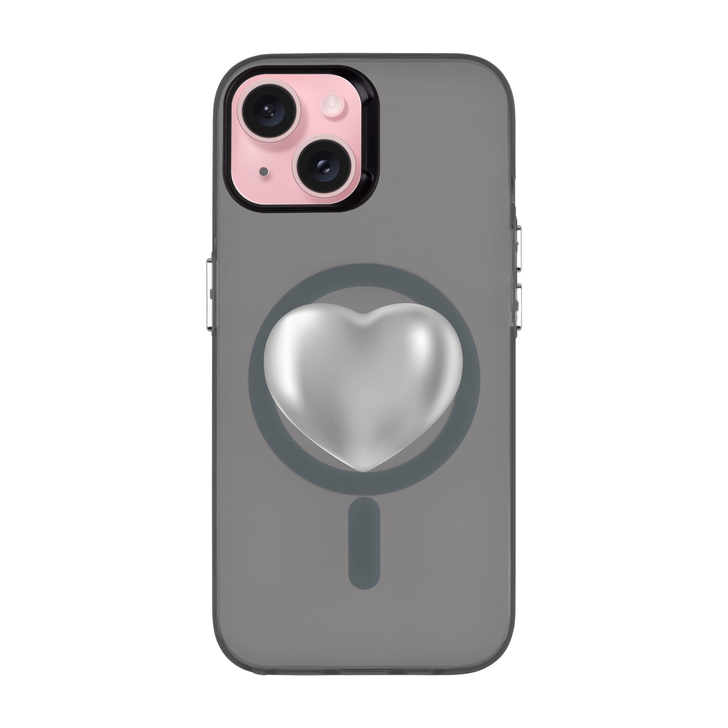 SILVER HEART-iPhone 15 Hold Kılıf MagSafe Özellikli