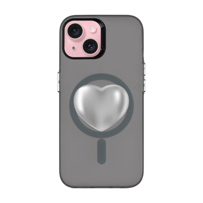 SILVER HEART-iPhone 15 Hold Kılıf MagSafe Özellikli