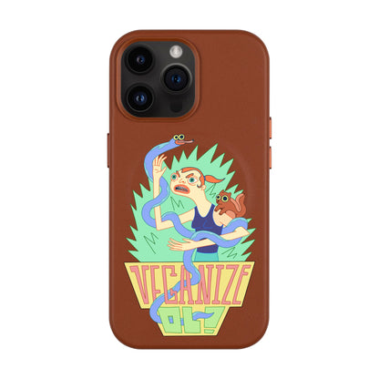 VEGANİZE-iPhone 14 Pro Max Leather Kılıf MagSafe Özellikli