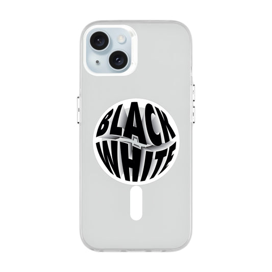 BLACK WHITE-iPhone 15 Plus Hold Kılıf MagSafe Özellikli