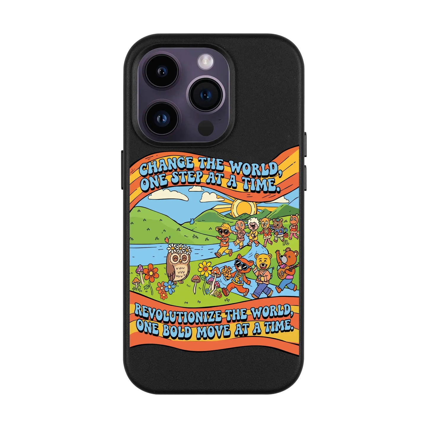 CHANGE THE WORLD-iPhone 14 Pro Leather Kılıf MagSafe Özellikli